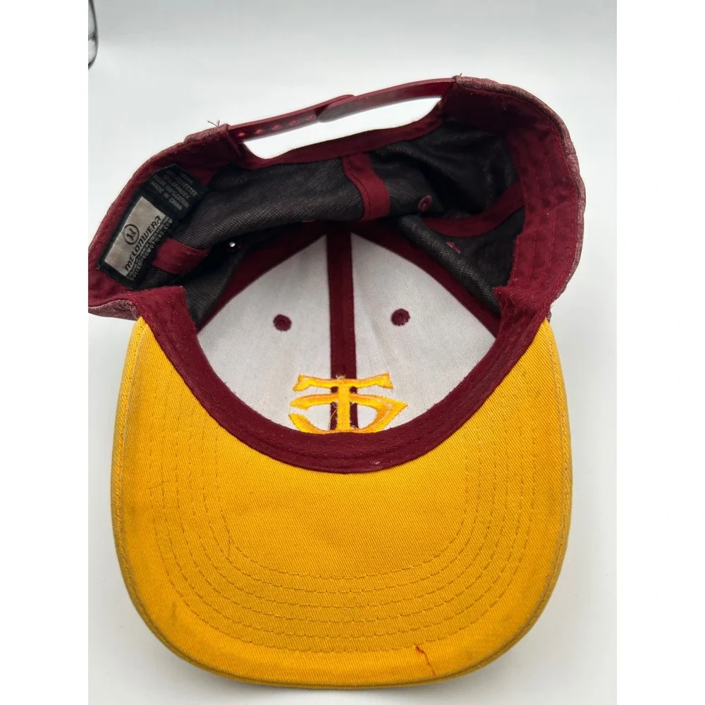 Minnesota Twins Melonwear Snapback Hat Maroon‎ Yellow TC Logo Baseball Cap